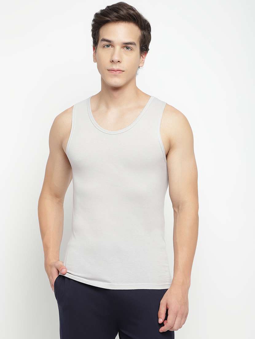 grey 100% cotton vest