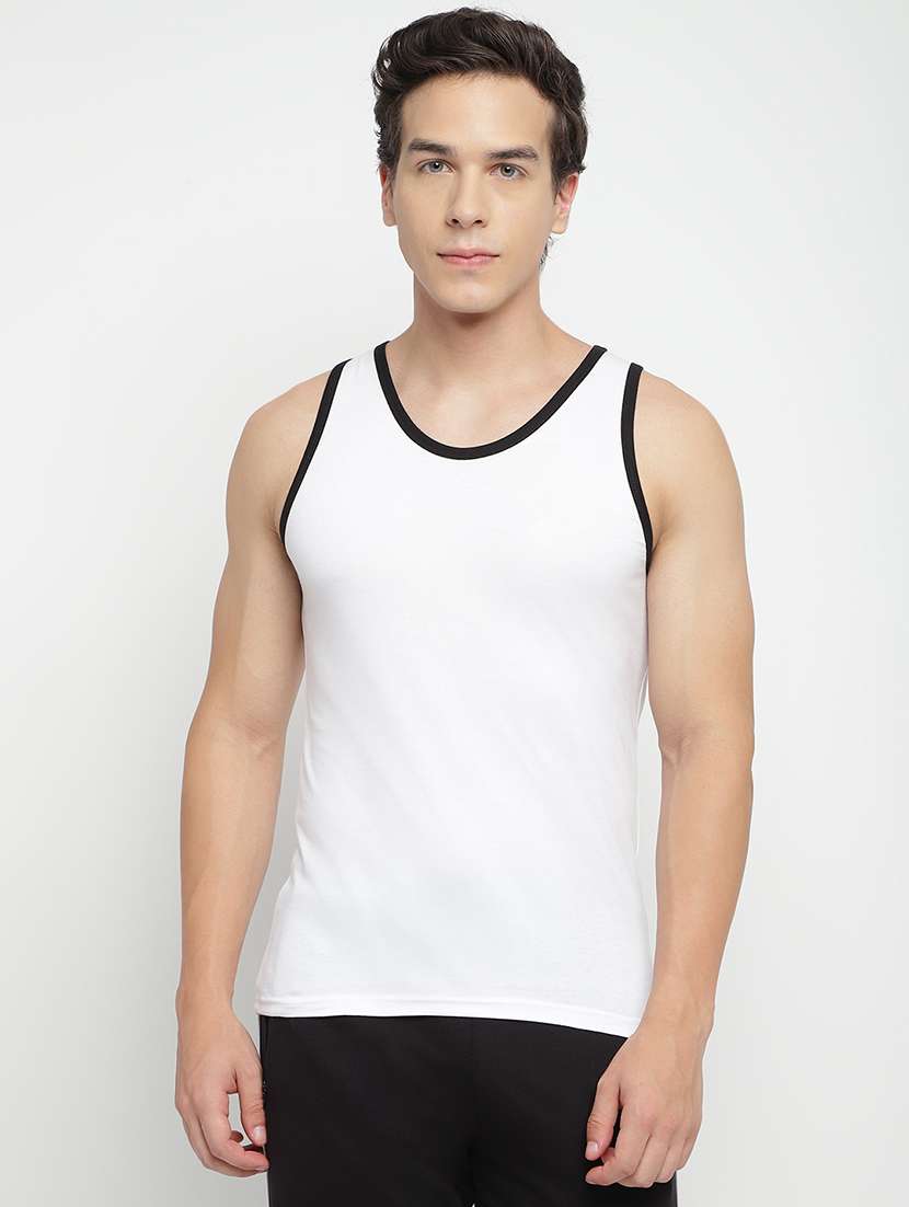 white 100% cotton vest