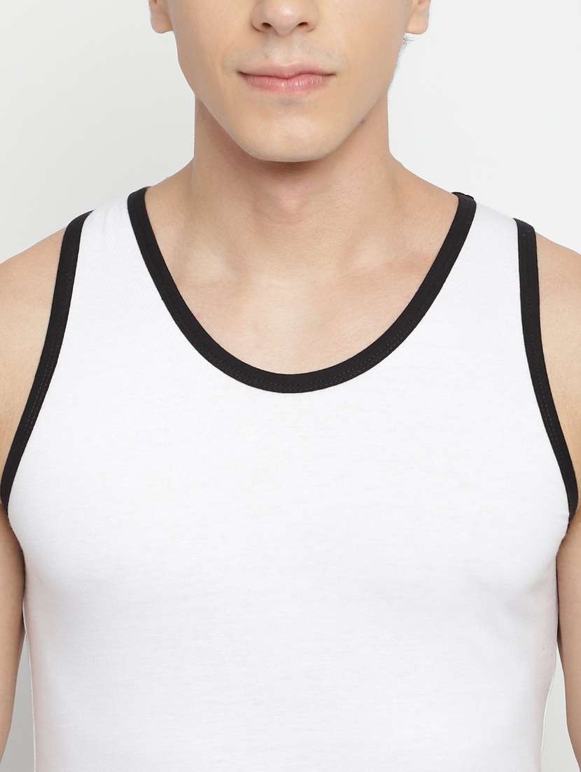 white 100% cotton vest - 22083214 -  Standard Image - 5