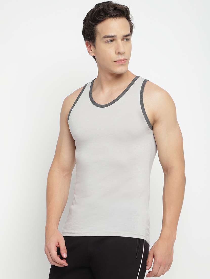 grey 100% cotton vest