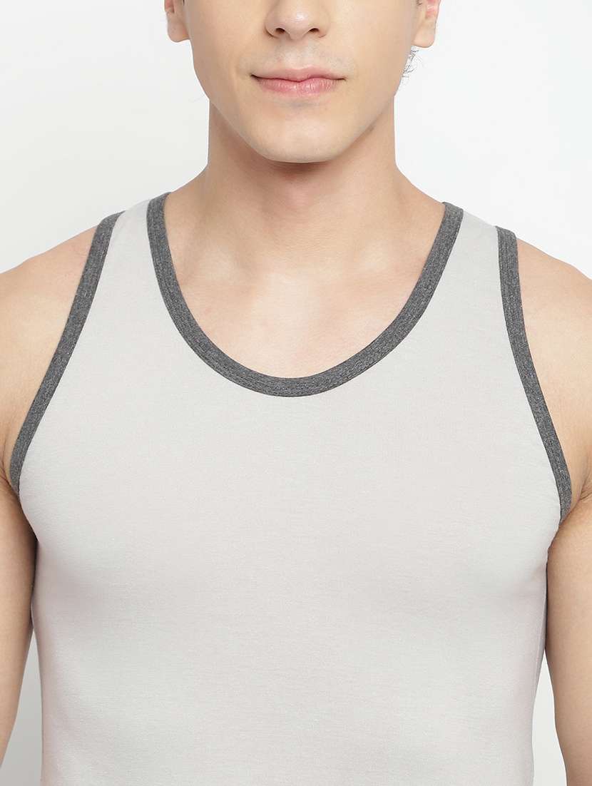 grey 100% cotton vest - 22083215 -  Standard Image - 5