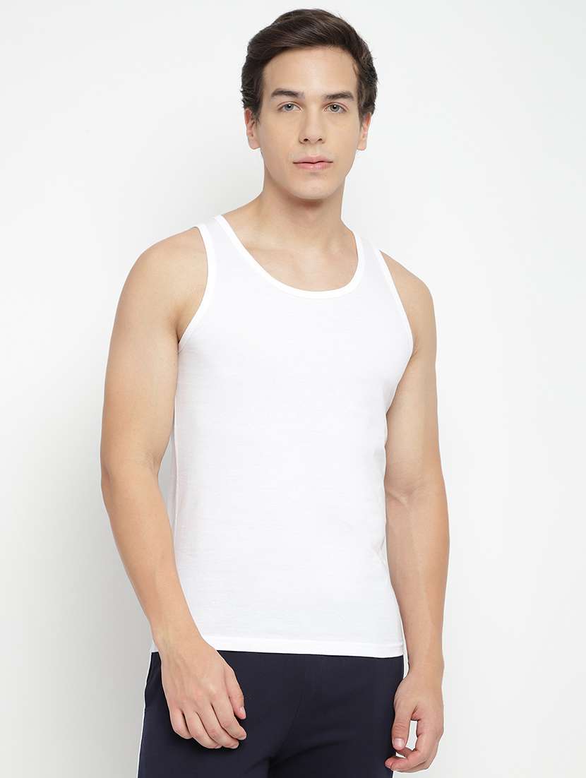 white 100% cotton vest