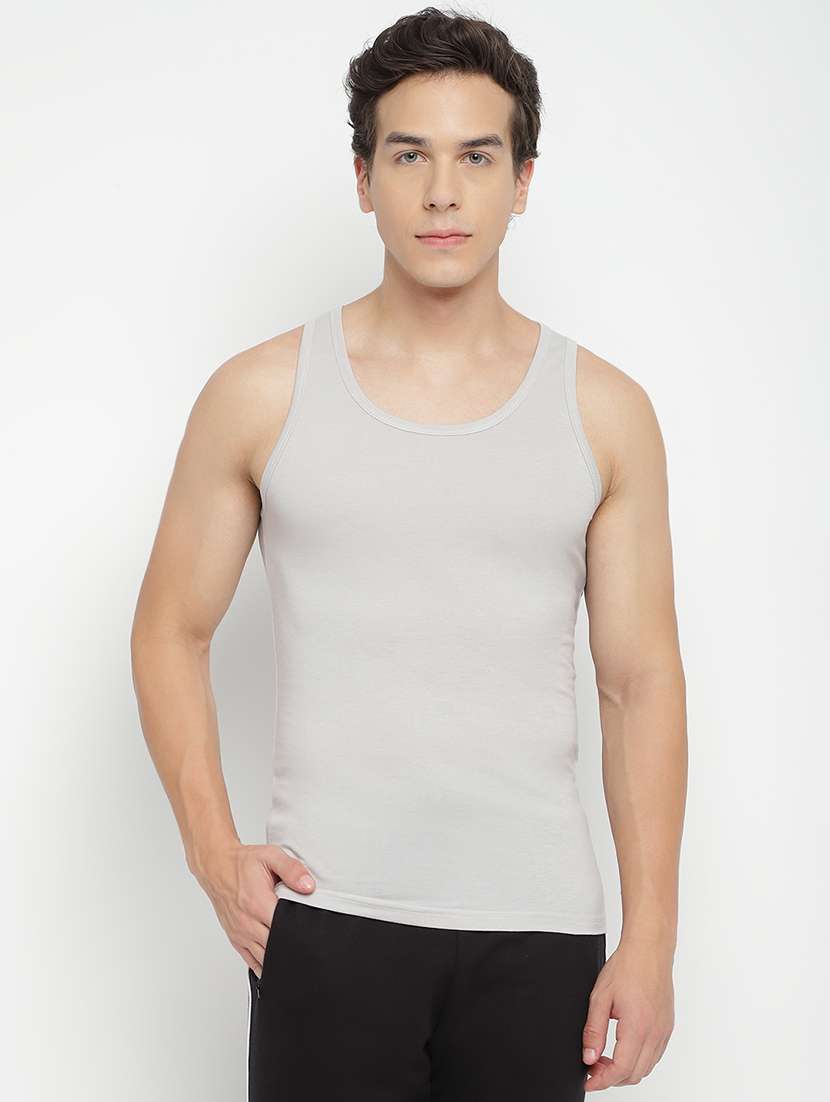 grey 100% cotton vest
