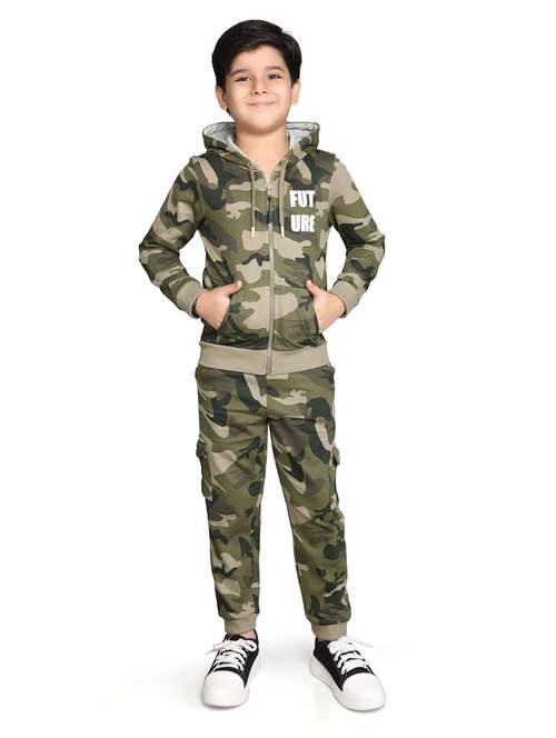 boys printed long sleeve hooded full length sets - 22083255 - Standard Image - 0