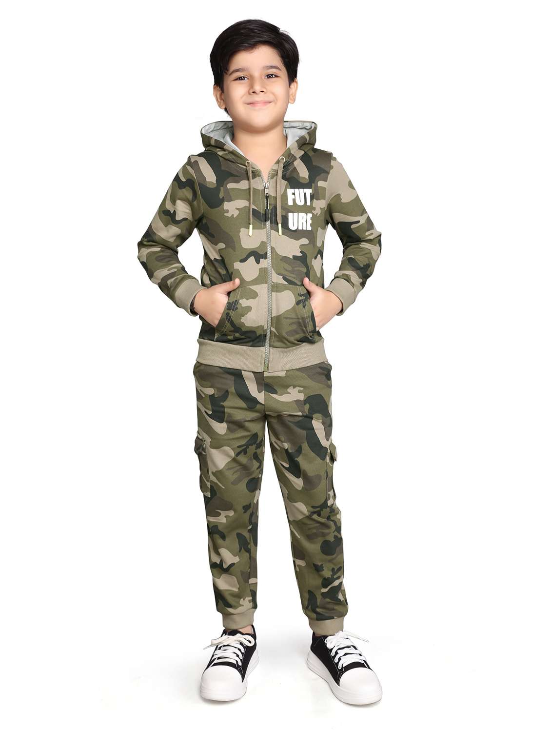 boys printed long sleeve hooded full length sets - 22083255 - Zoom Image - 0