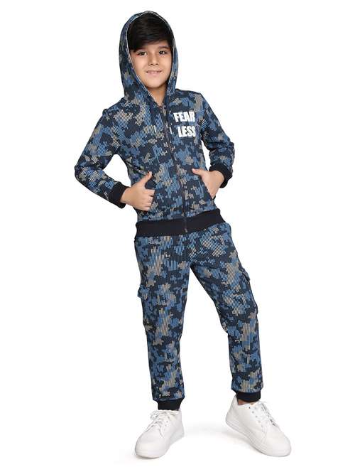 boys printed long sleeve hooded full length sets - 22083256 -  Standard Image - 0