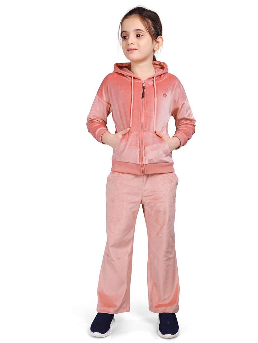 boys solid long sleeve hooded full length sets