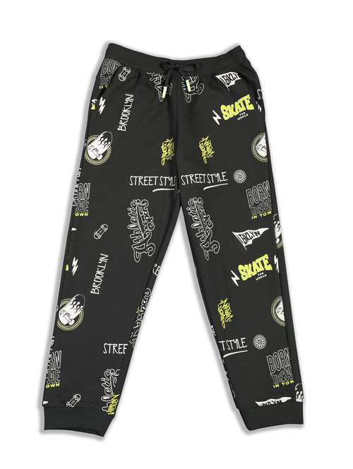 boys printed mid rise regular fit jogger - 22083273 -  Standard Image - 0