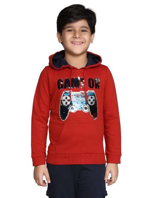 boys printed long sleeve hooded sweatshirt - 22083275 -  Standard Image - 0