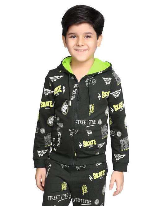 boys printed long sleeve hooded sweatshirt - 22083279 - Standard Image - 0