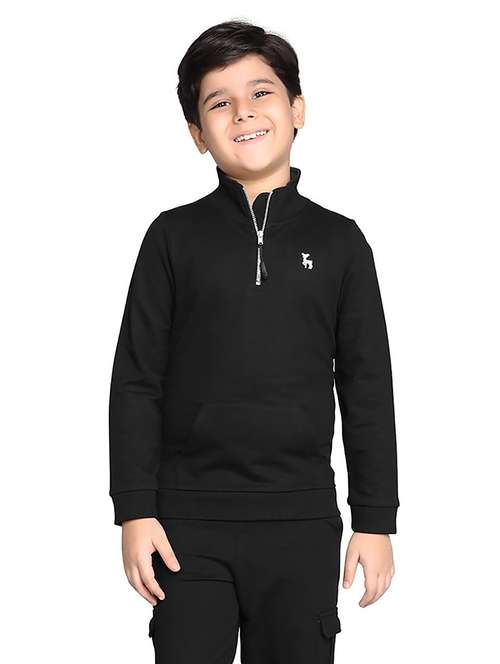 boys solid long sleeve stand collar sweatshirt - 22083285 -  Standard Image - 0