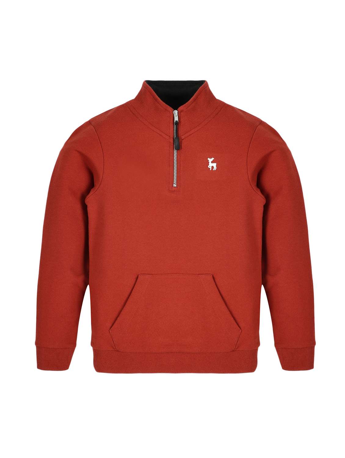 boys solid long sleeve stand collar sweatshirt