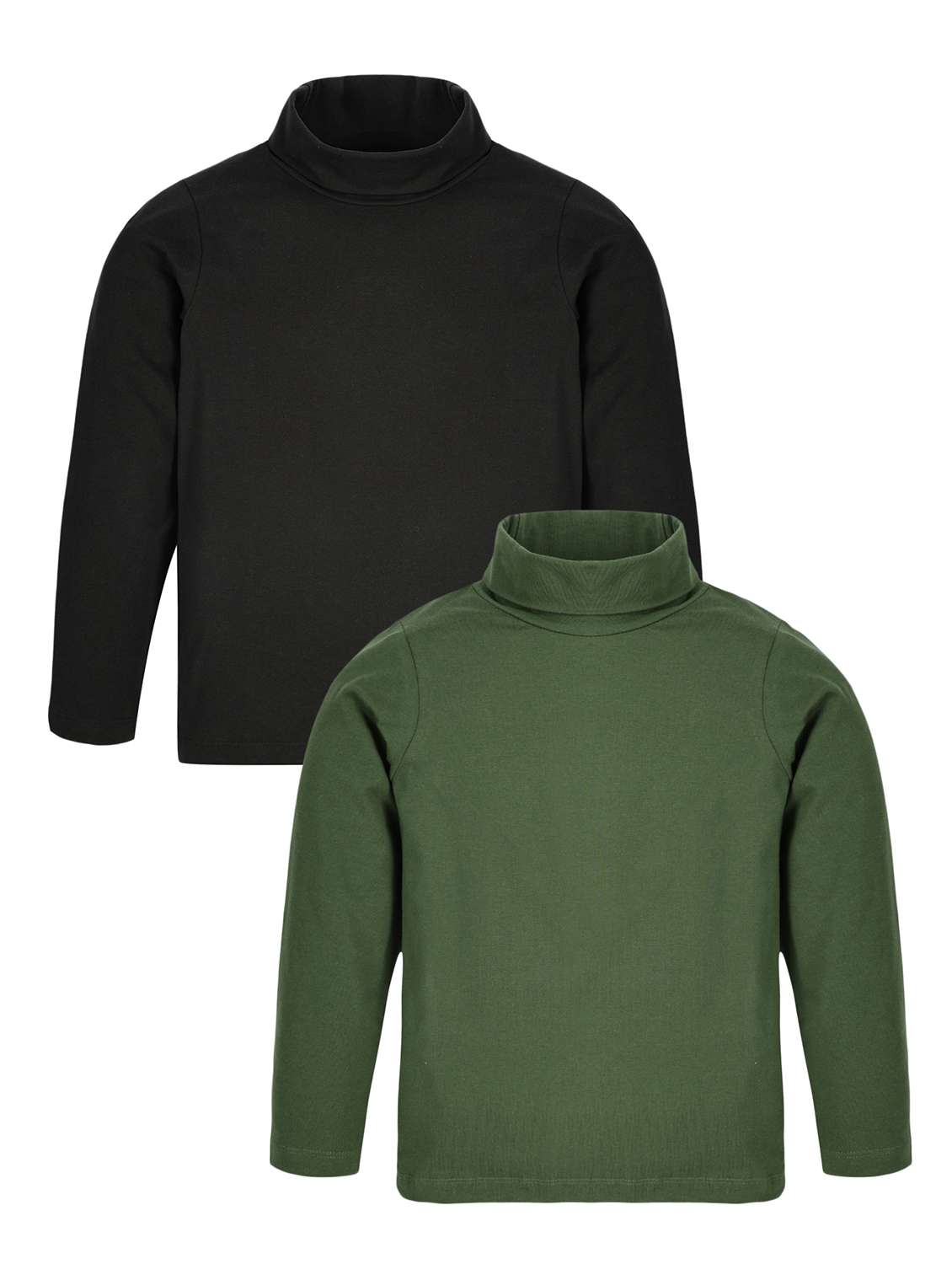 boys pack of 2 solid long sleeve high neck sweatshirt