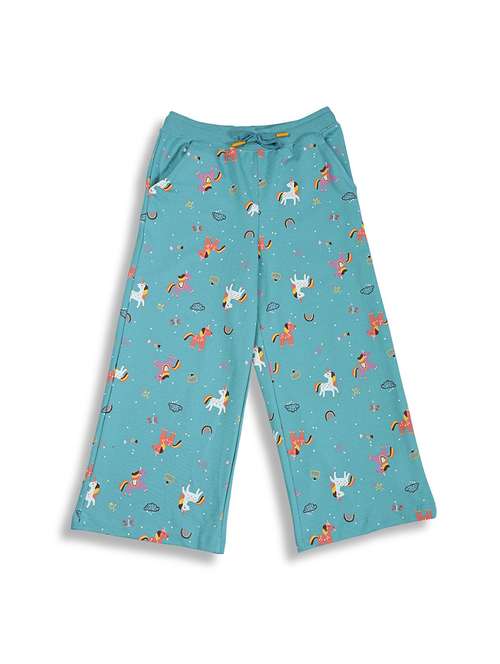 girls printed mid rise palazzo  - 22083288 -  Standard Image - 0