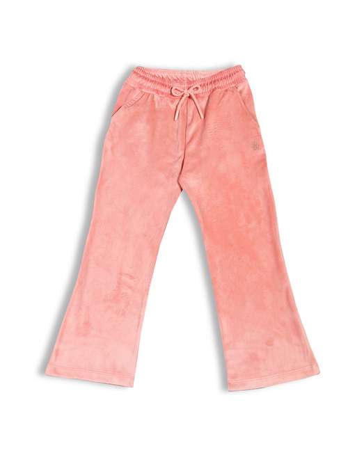 girls solid mid rise track pant - 22083291 - Standard Image - 0