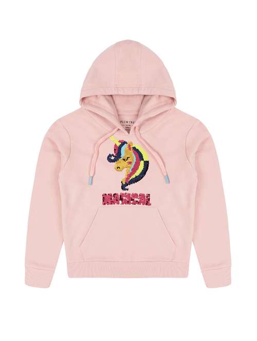 girls printed long sleeve hooded sweatshirt - 22083298 -  Standard Image - 0