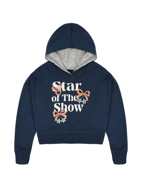 girls printed long sleeve hooded sweatshirt - 22083301 -  Standard Image - 0