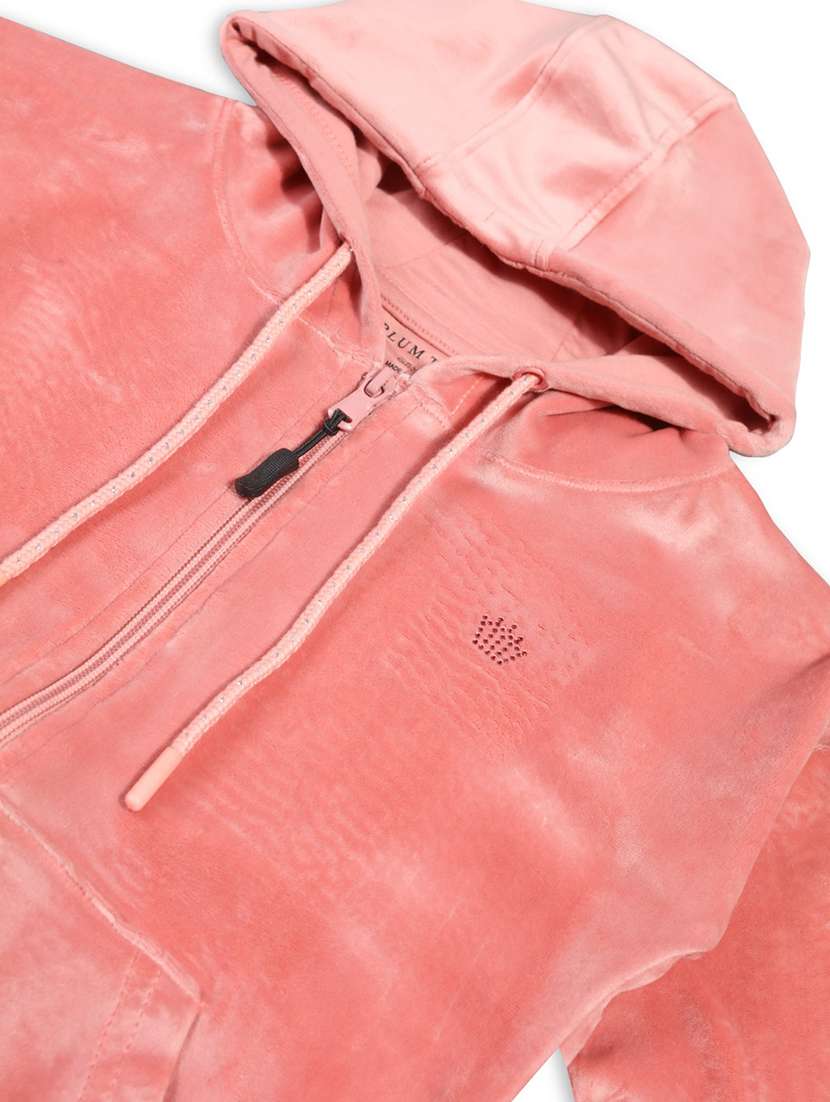 girls solid long sleeve hooded sweatshirt - 22083305 - Standard Image - 3