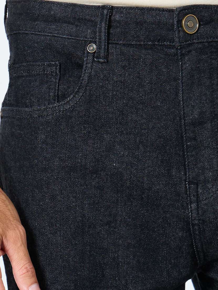 men plain mid rise full length straight fit jeans - 22083320 - Standard Image - 3