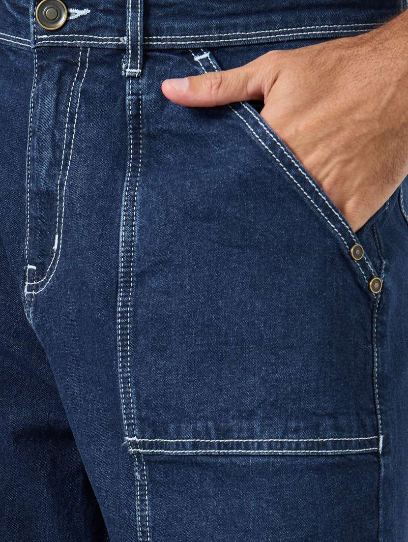 men plain mid rise full length straight fit jeans - 22083322 -  Standard Image - 3