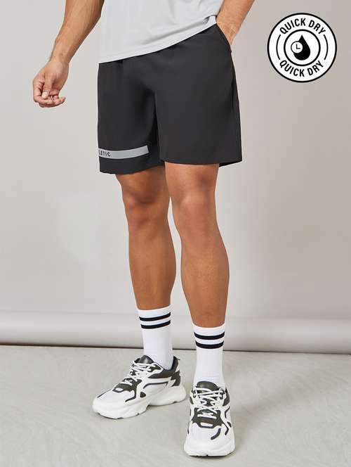 men typographic mid rise regular fit sports shorts - 22083331 - Standard Image - 0