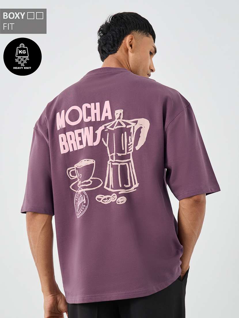 men front & back print short sleeve oversized t-shirt