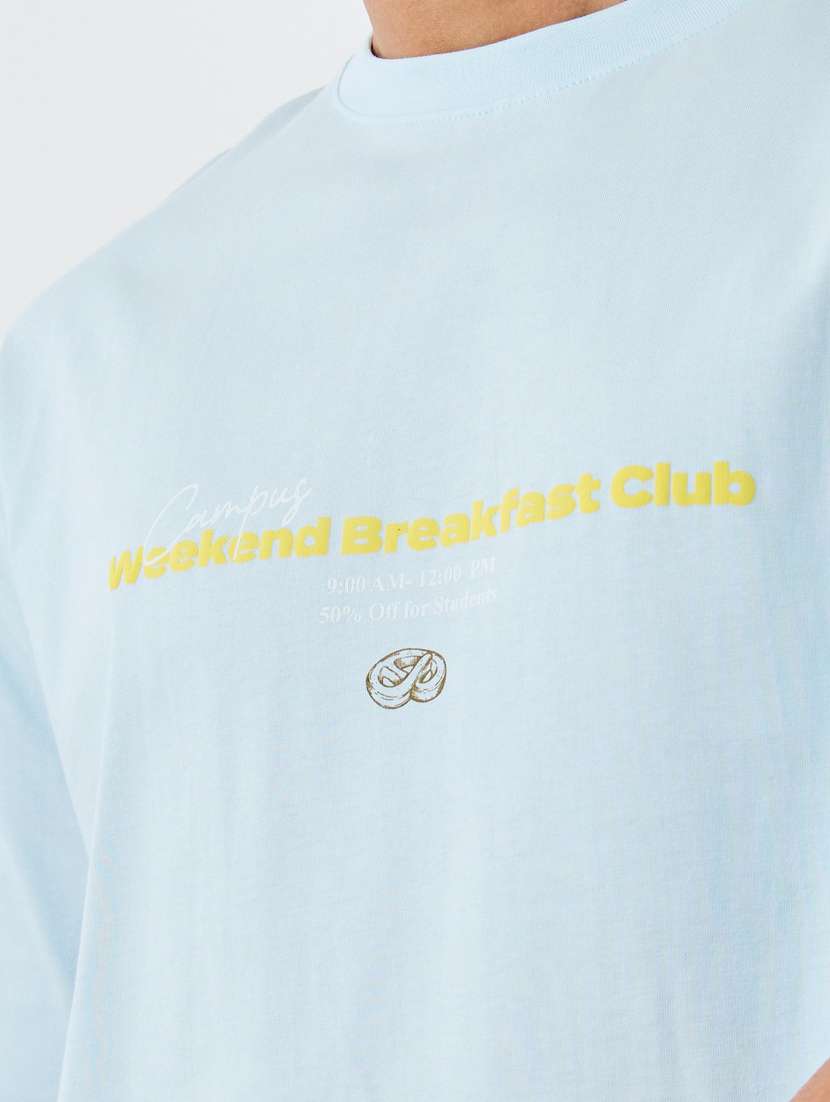 blue cotton front print tshirt - 22083424 -  Standard Image - 3