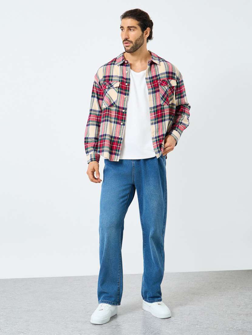 men checkered long sleeve regular fit casual shirt - 22083428 -  Standard Image - 3