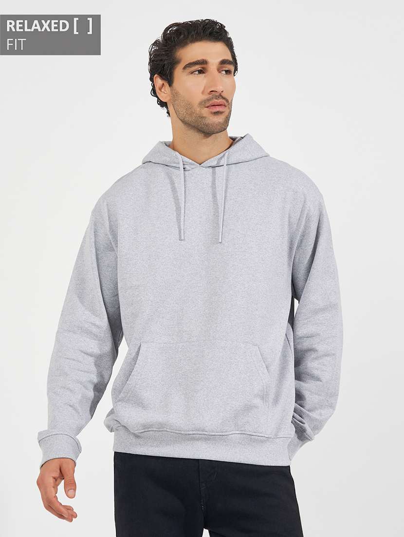 men solid long sleeve regular fit sweatshirt