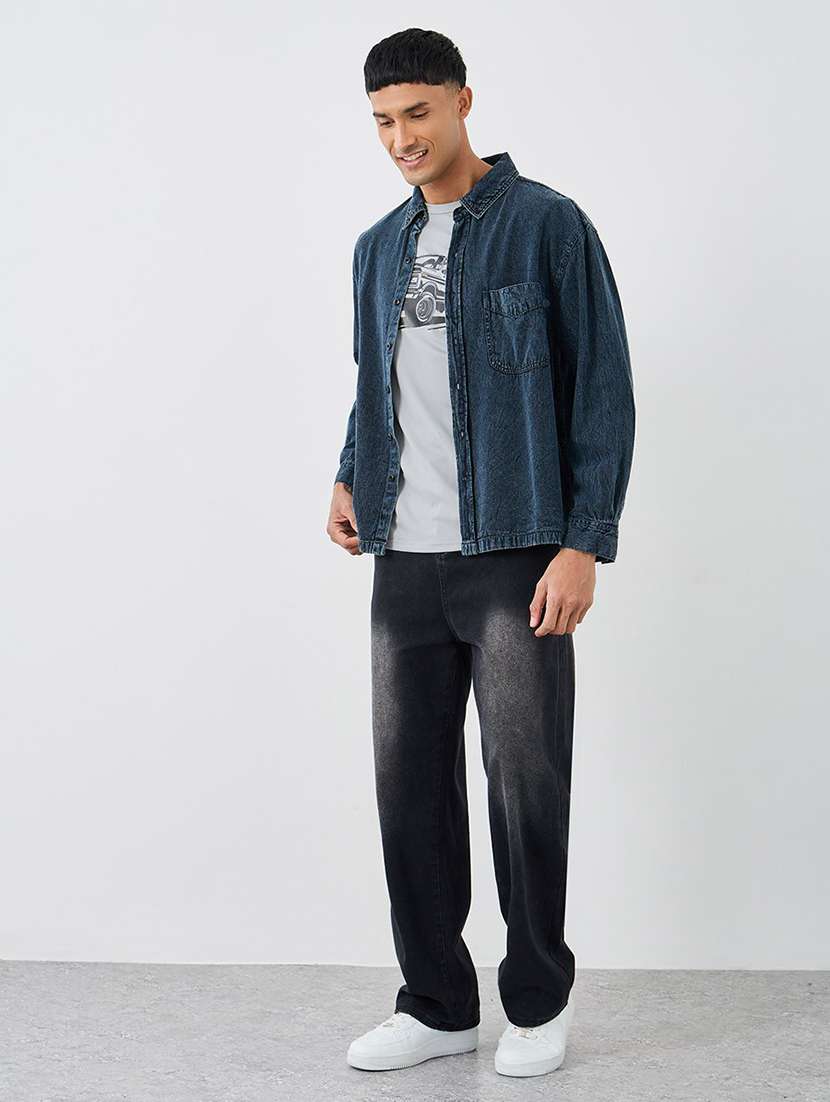 men solid long sleeve regular fit casual shirt - 22083445 - Standard Image - 3