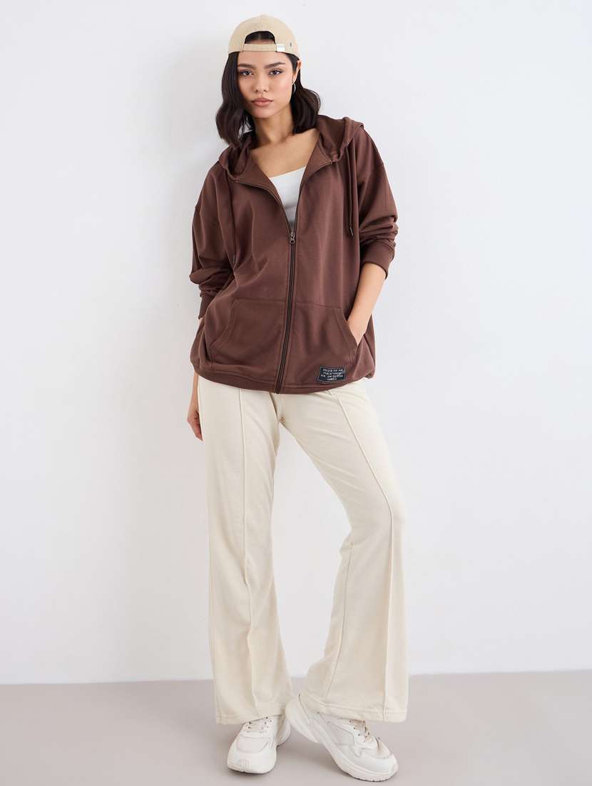 women solid mid rise track pant - 22083448 -  Standard Image - 3