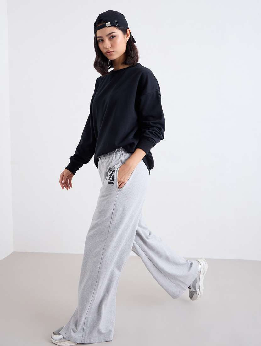 women solid mid rise track pant - 22083450 -  Standard Image - 3