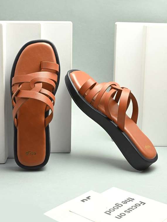 women brown slip on sandal - 22083457 - Zoom Image - 0
