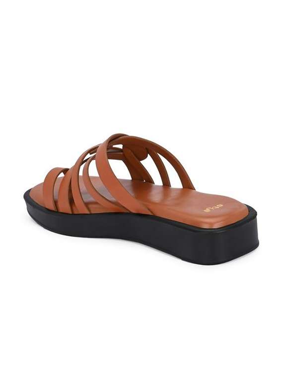 women brown slip on sandal - 22083457 - Standard Image - 3