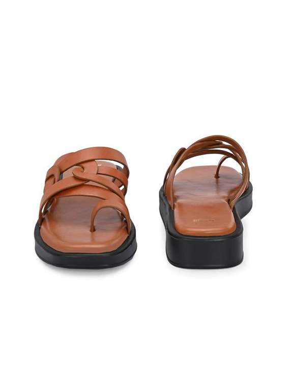 women brown slip on sandal - 22083457 - Standard Image - 5