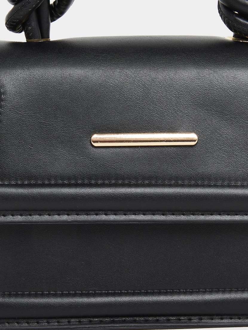 women black solid handbag - 22083466 - Standard Image - 3
