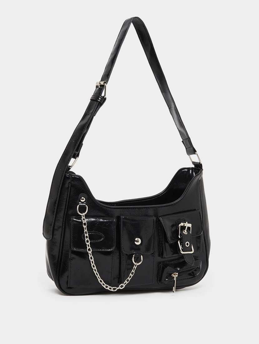 women black solid handbag - 22083468 - Zoom Image - 0
