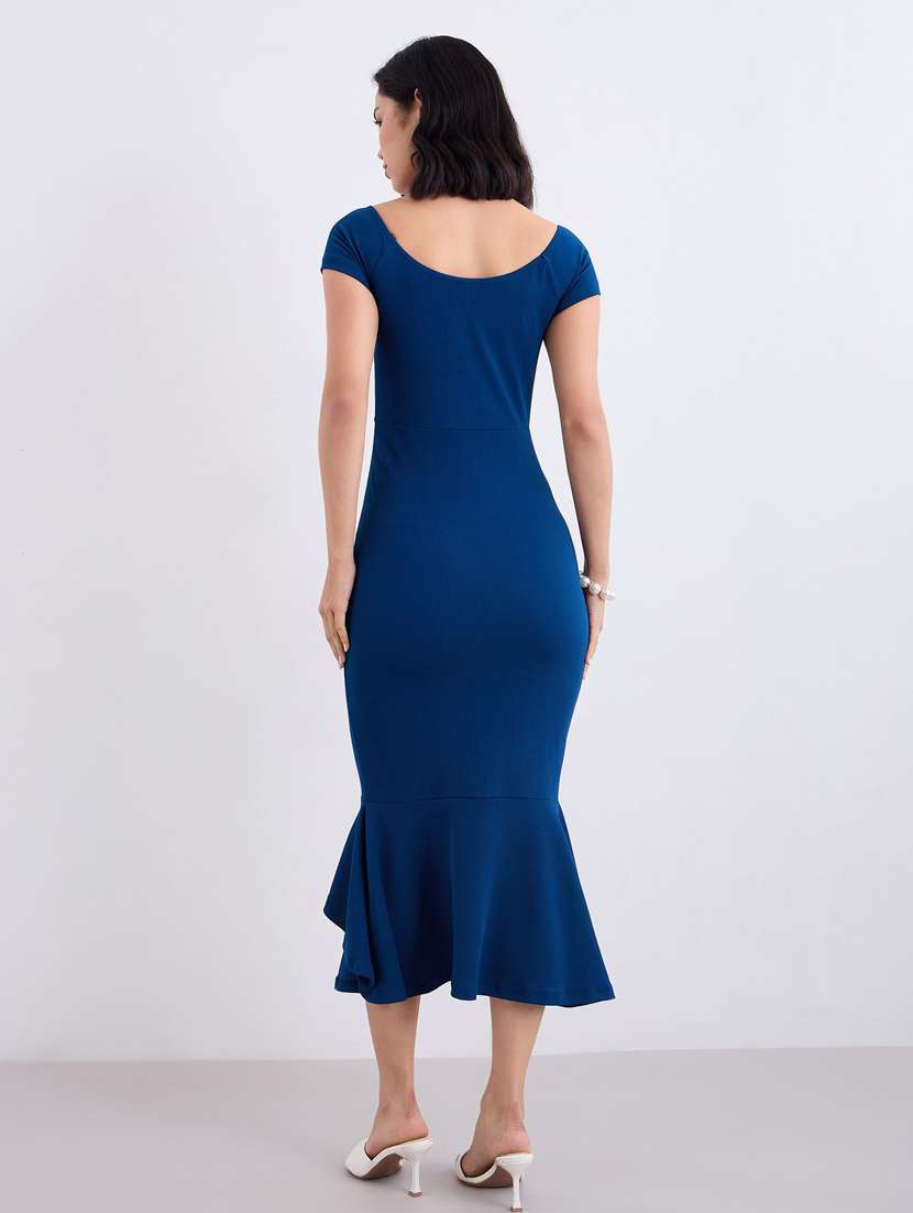 women solid sweetheart neck bodycon dress - 22083517 -  Standard Image - 3