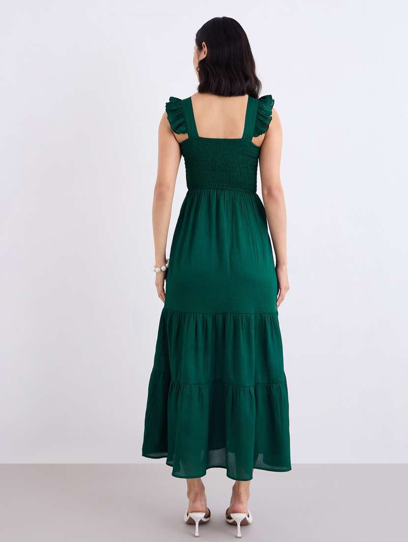 women solid sleeveless smocked tiered dress - 22083520 -  Standard Image - 3