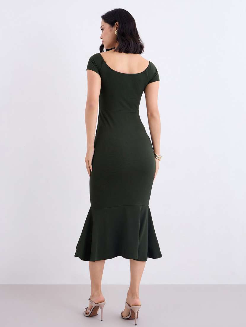 women solid sweetheart neck bodycon dress - 22083523 -  Standard Image - 3