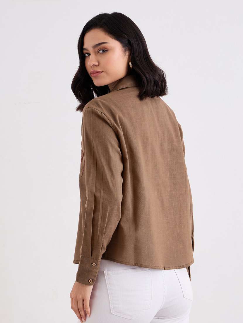 women collared long sleeve regular fit shirt - 22083527 -  Standard Image - 3