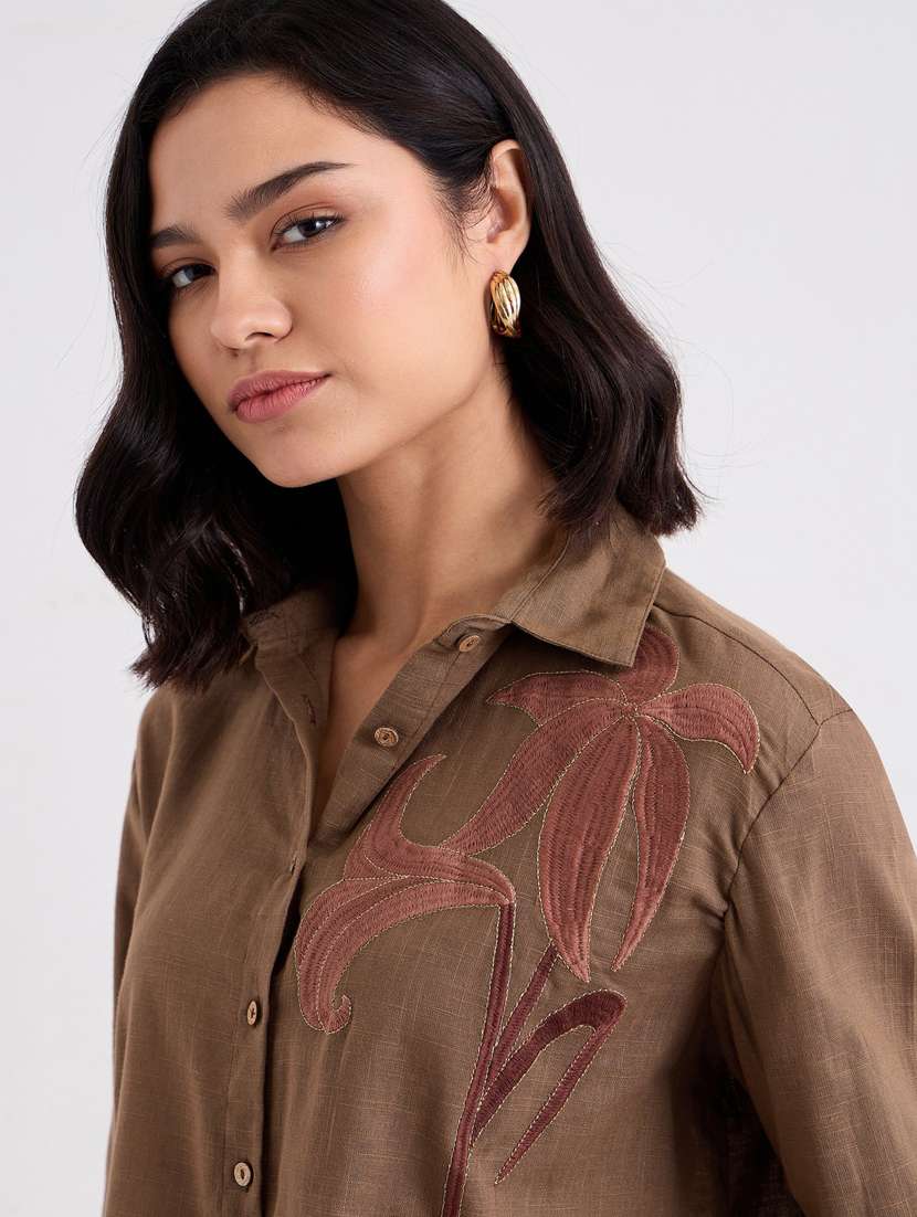 women collared long sleeve regular fit shirt - 22083527 -  Standard Image - 5