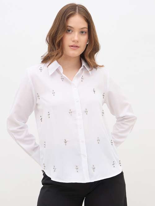 women collared long sleeve regular fit shirt - 22083530 -  Standard Image - 0