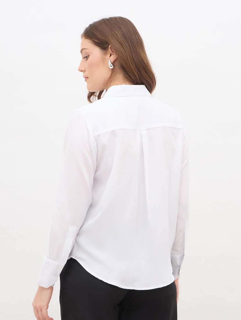 women collared long sleeve regular fit shirt - 22083530 -  Standard Image - 3