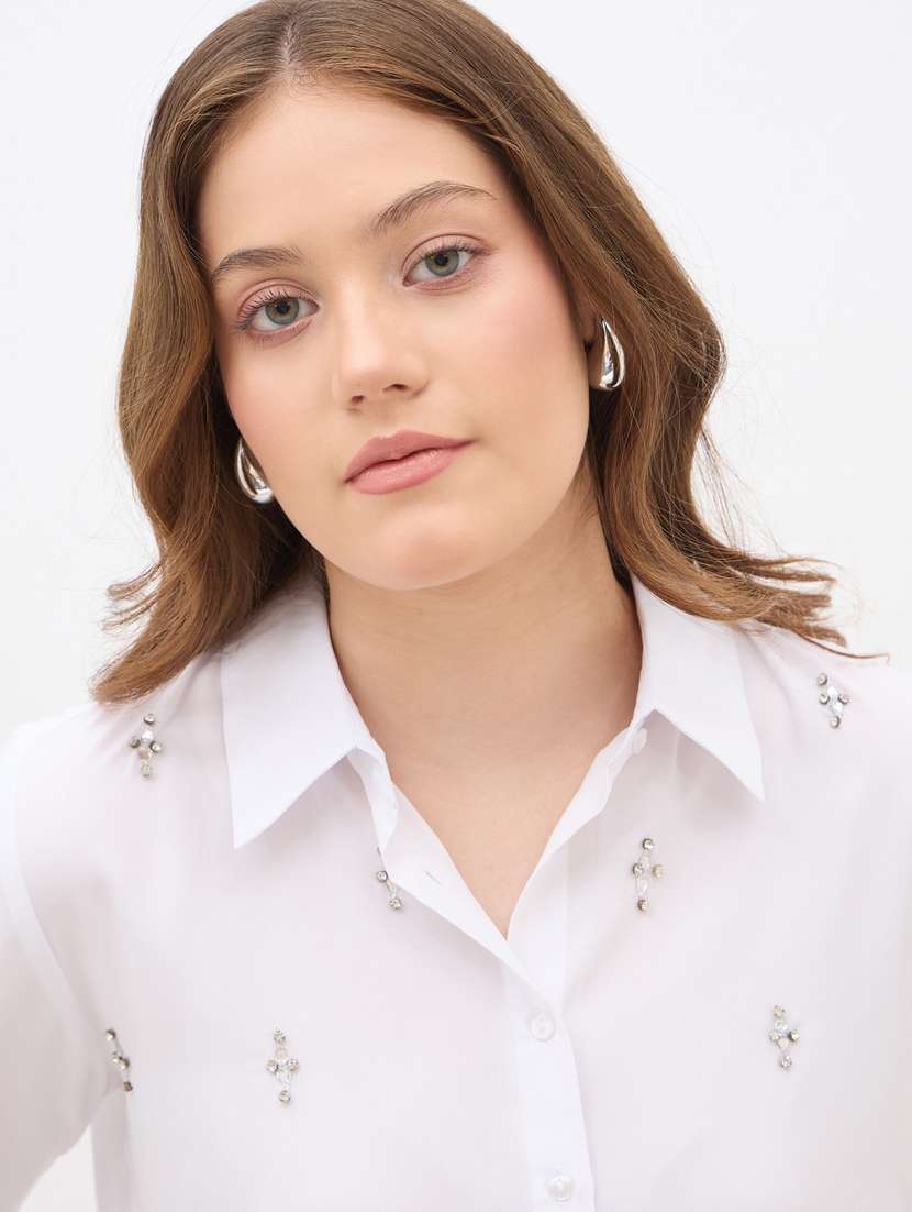 women collared long sleeve regular fit shirt - 22083530 -  Standard Image - 5