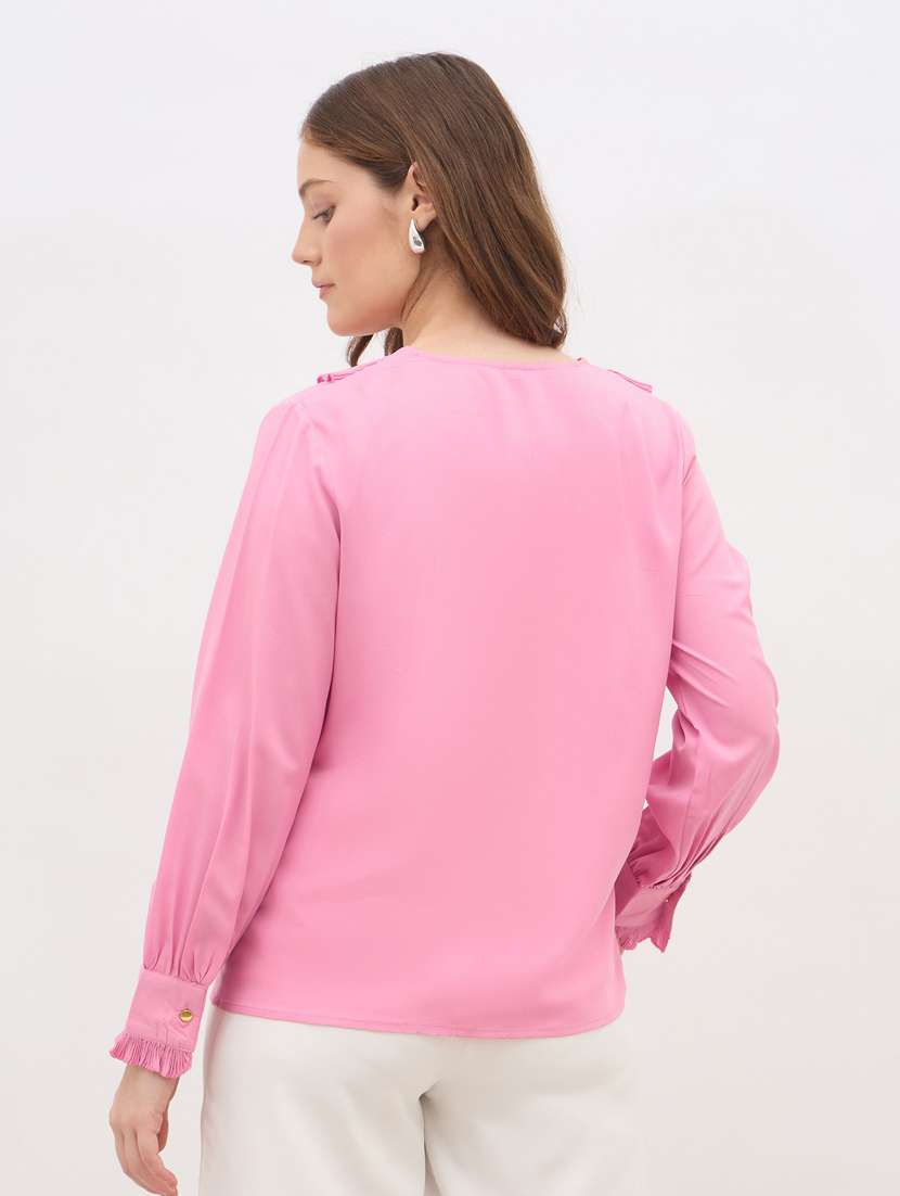 women pink long sleeve regular fit shirt - 22083532 -  Standard Image - 3