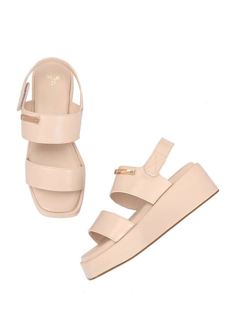 women off white back strap wedge - 22083535 - Standard Image - 3
