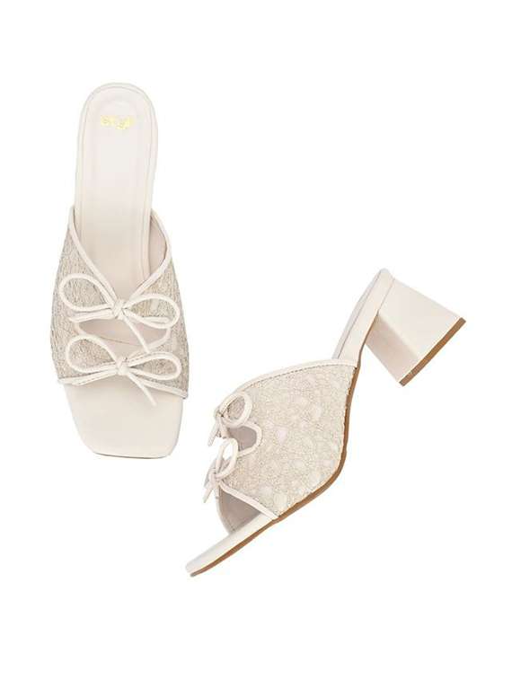 women solid slip on block heel sandal - 22083536 - Standard Image - 3