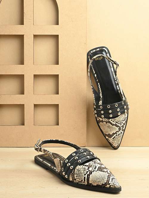 women animal print back strap flats - 22083539 -  Standard Image - 0