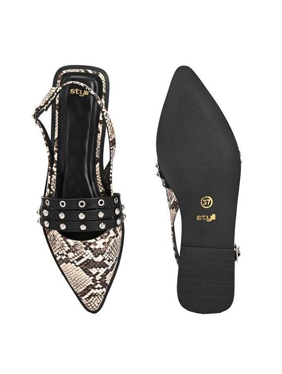 women animal print back strap flats - 22083539 - Standard Image - 5